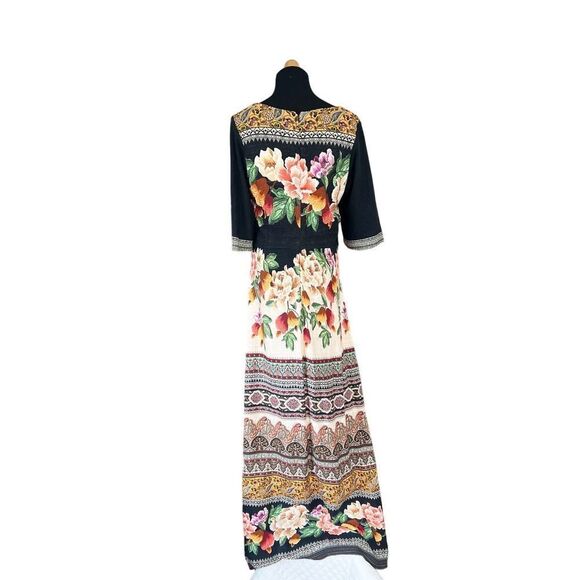 Farm Rio Esmeralda Floral Maxi Dress  Print Mixed Black Red Medium - Picture 6 of 10